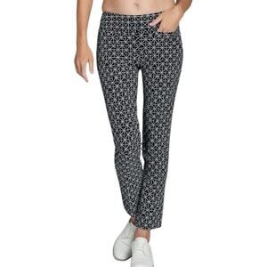 Tail Women’s Golf Pant High Rise Slim Fit Ankle Black White Geo Print Size 16